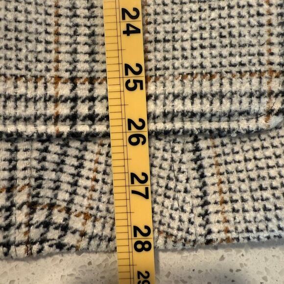 St. John’s Bay Plaid Wool Blend Pea Coat L Black Brown Gray Button Front - Picture 8 of 9